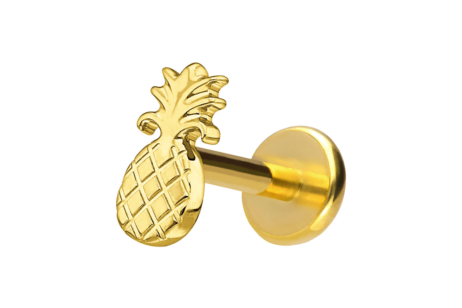 Titan Labret Piercing mit Push Fit ANANAS